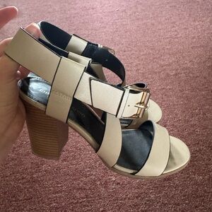 Elegant Cream Block Heels